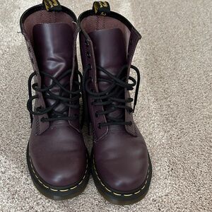 Dr. Martens Dark Purple Boots with Black Laces